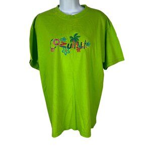 Green Yazbek Cozumel Graphic T-Shirt Heavyweight Cotton Mens Large